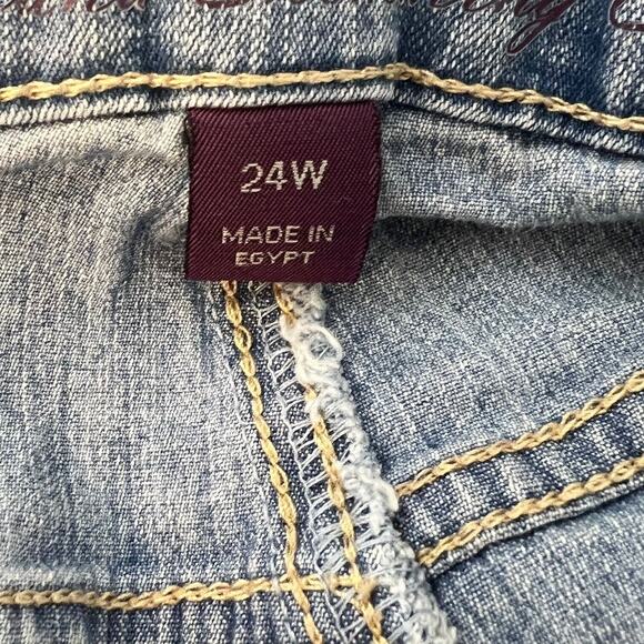 Gloria Vanderbilt Womens Denim Pedal Pushers Size 24W All Around Slimming Bling - Picture 6 of 8